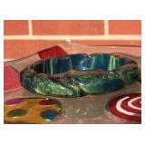 Midnight Blue Green Swirl