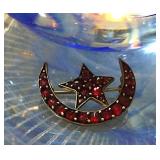 Crescent Moon Starr Brooch 