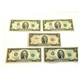 $2 Bills 1953 Red Seal 