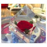 MCM Lucite Rose Cube