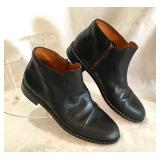 Side Zip Black Leather 