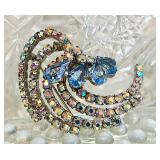 Aurora Borealis Brooch Earrings Set