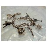 Sterling Silver Western Charms Bracelet 