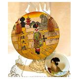 Antique Asian Motif Silk Tassel Flue & Bowl 