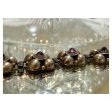 Art Deco Mexican Silver Amethyst Bracelet 