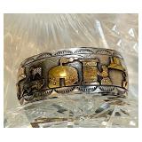 Vintage Navajo Silversmith Robert M Johnson Cuff Bracelet 