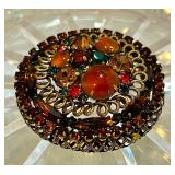 Weiss Faux Moonstone RS Brooch 