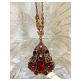 Gorgeous Red & Fushia Western German Necklace 