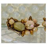 Satin Matte Finish Olive Veined Beads 