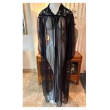 Sheer & Lace Vintage Lingerie Full Length Robe