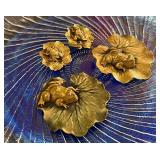 Joseff of Hollywood Frogs On Lilypads Brooch Earrings Set 