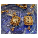 Miriam Haskell Mirrored Crystal Filigree Necklace 