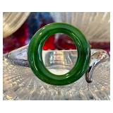 Designer Elsa Peretti Sterling Jade Bracelet
