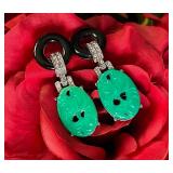 Kenneth Jay Lane Jade Resin Earrings 