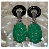 Art Deco Revival Pave Crystal Pierced Earrings