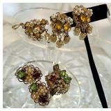 Original by Robert Fruit Basket Brooch Earrings Set 