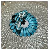 Margot De Taxco Enamel Sterling Bee Brooch 