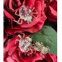 Coro Twinkling Twins Beetle Bug Brooch Pins & Earrings Set Jelly Belly 