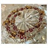 Marcel Boucher Gold Plate Ruby Red Dazzling Choker 