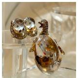 Jelly Belly Brooch & Earrings 