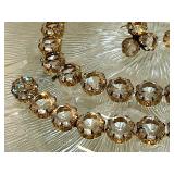 Signed Kramer Glass Crystal Bracelet Necklace & Earrings Set