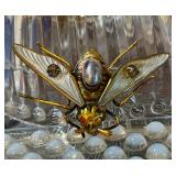 Antique Enamel Fly Sash Pin 