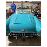 57 Corvette Convertible 283 engine 4 speed Fuel Injection Turquoise/White w/white interior Diamond P