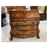 Antique inlaid wood chest 