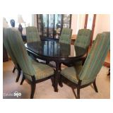 Oriental black lacquer dining set