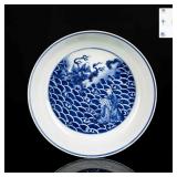 18th Kangxi Mark, Early 20th Copy Blue & White Shallow