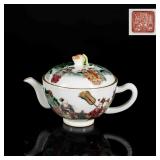 19th Antique Famille Rose Tea Pot