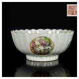 19th Antique Famille Rose Lobed Shape Bowl