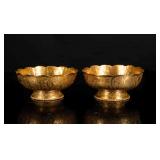 Pair Tang Style Antique Gilt Bowls