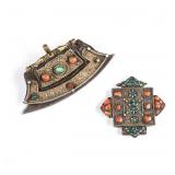 18-19th Tibetan Antique Bronze Tool & Pendant
