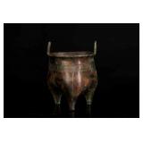 Zhou Antique Bronze Tripod Censer