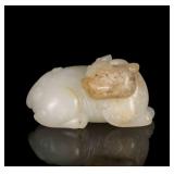 Yuan-Ming Dynasty White Jade Beast