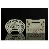 Pair 19th Pale Celadon Jade Locks