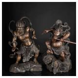 19th Meiji Period Japanese Antique Wood Sculptures