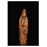 19th Bamboo Root Carved Guanyin