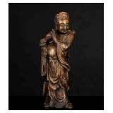 19th Agarwood Carved Figure Liu Hai