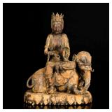 Ming Antique Wood Guanyin Sculpture