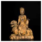 Ming Antique Wood Guanyin Sculpture