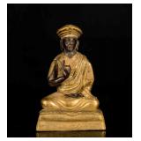 19th Antique Gilt Bronze Guru