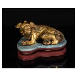 19th Antique Gilt Bronze Mythical Beast