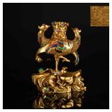 18-19th Antique Manchu Style Gilt Figure