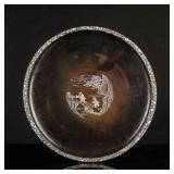 19th Antique Wood Tray Inlaid with Shells