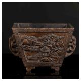 19th Antique Carved Agarwood Cup