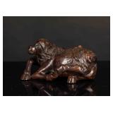 19th Antique Carved Recumbent Buffalo