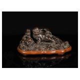 18th Antique Zitan Carved Paper Weight