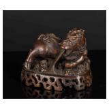 18th Antique Agarwood Carved Qilin